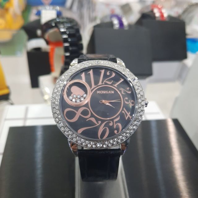 นาฬิกา Morgan Watch นาฬิกาข้อมือผู้หญิงสายหนังสีดำ