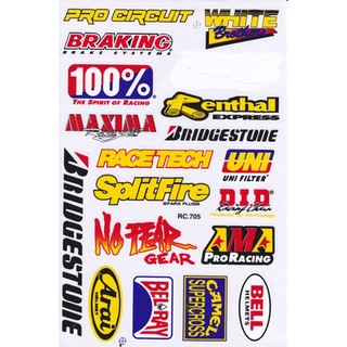 สติกเกอร์แต่งรถ ติดรถยนต์ รถมอเตอร์ไซค์ หมวกกันน็อค โลโก้ สปอนเซอร์ Racing sticker Sponsor ขนาด 27 x 18 cm ST081