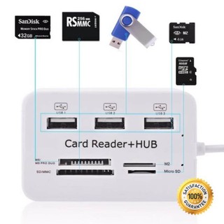 ส่วนลด USB Hub Combo 2.0 3 Ports Card Reader High Speed Multi USB Splitter Hub USB Combo All In One