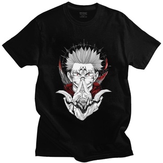 เสื้อยืดแขนสั้น ผ้าฝ้าย พิมพ์ลายกราฟฟิค Jujutsu Kaisen Ryomen Sukuna สไตล์เรโทร สําหรับผู้ชาย Merch DF12HJ46455