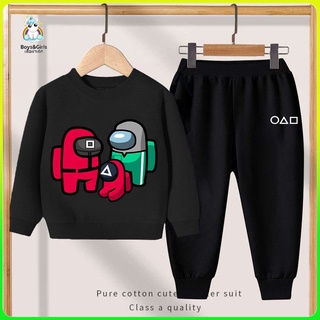 【3.15 Consumer Day Sale】squid game ชุดเสื้อกันหนาวเด็ก+กางเกง เสื้อกันหนาวคอกลม