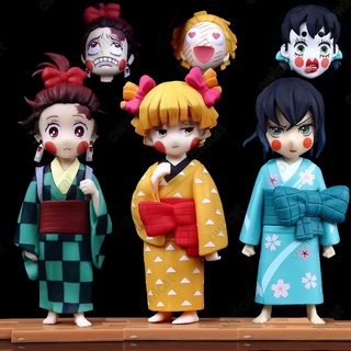 ดาบพิฆาตอสูร โมเดล Tanjiro Zenitsu Inosuke(Entertainment District Arc Ver.) 13cm Tanjiro Kamado Zenitsu Agatsuma Inosuke Hashibira Anime Demon Slayer Figure Kimetsu No Yaiba Figures Sumiko Zenko Inoko Packed in Box