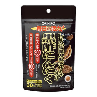 ORIHIRO กระเทียมดำน้ำส้มสายชูผสมโสมชิจิมิเซซามิน 150 เม็ด / 30 วัน / ผลิตภัณฑ์เสริมอาหาร / ส่งตรงจากญี่ปุ่น