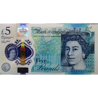 แบงก์​สะสม​ อังกฤษ​ England, 5 Pound, ใช้แล้ว​, B367E