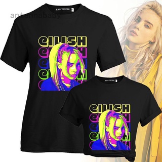 เสื้อยืดแขนสั้น Billie Eilish สําหรับผู้หญิงสีดํา