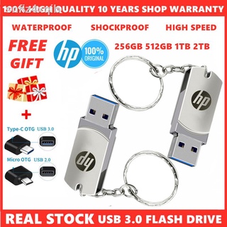 HP USB Flash Drive USB 3.0 High Speed Metal Waterproof U Disk 256GB 512GB Thumb Drive Pendrive