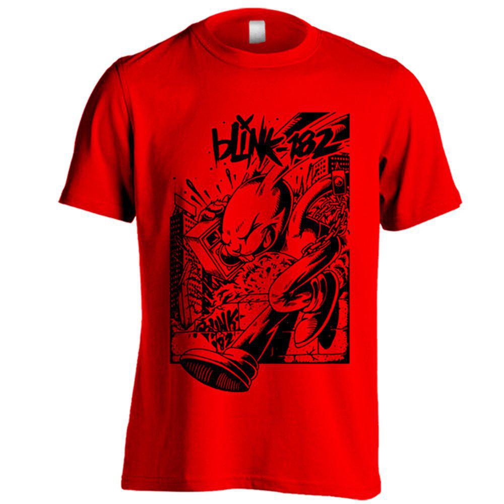 MERAH Blink 182 C08 Band T-Shirt - Red Size SM L XL XXL Music Distro Shirt