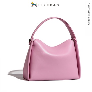 Likebag แฟชั่น เรียบง่าย ลําลอง กระเป๋าสะพายไหล่ข้างเดียว ใต้วงแขน สุภาพสตรี อเนกประสงค์ ถือ กระเป๋า หนัง PU นุ่ม กระเป๋าถือ กระเป๋าสะพายข้าง