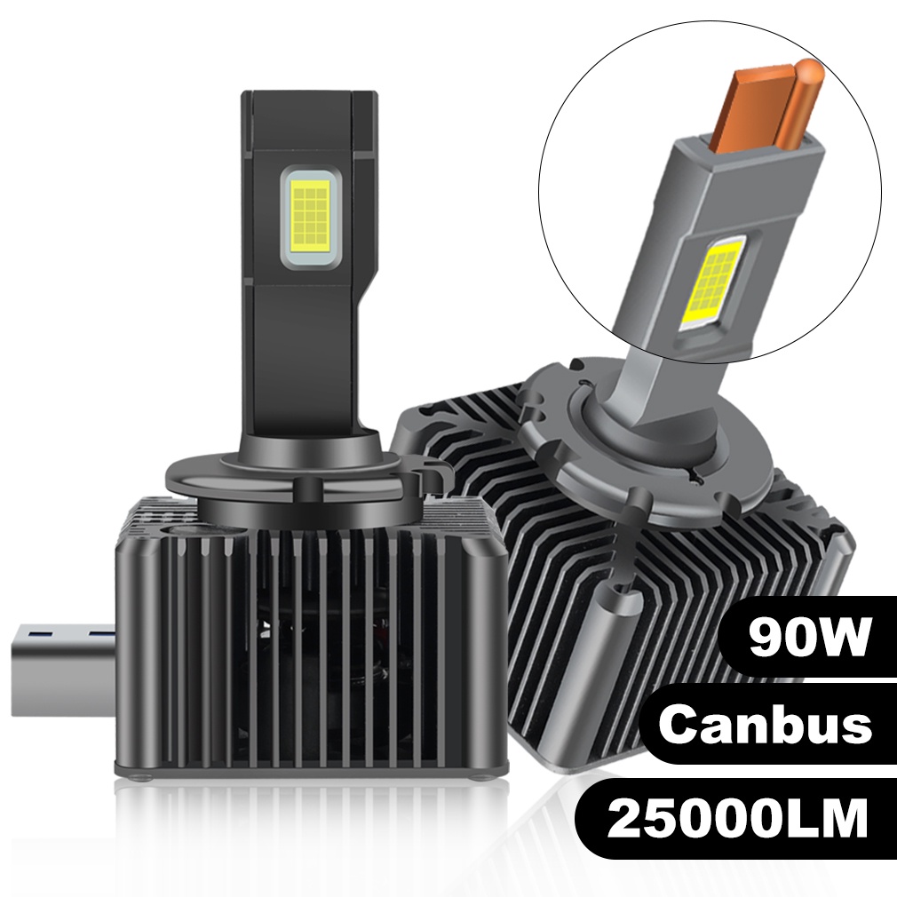 หลอดไฟหน้ารถยนต์ Led D1S 90W D3S D2S D4S D5S D8S D1R D2R D3R D4R 1:1 2 ชิ้น