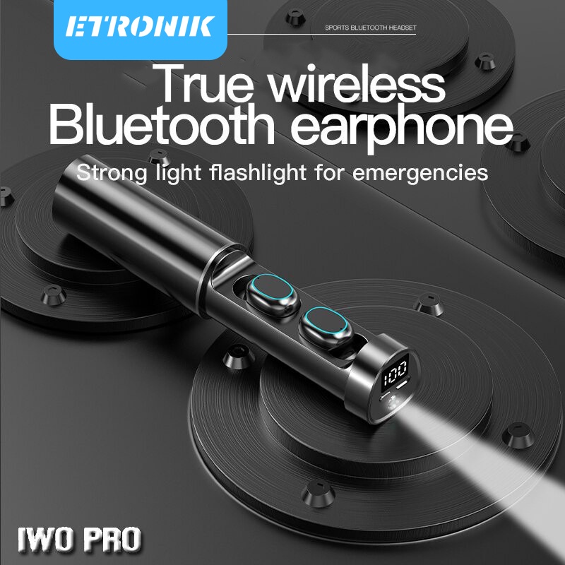 ETRONIK N21 Tws หูฟังชนิดใส่ในหู หูฟังบลูทูธ กันน้ำ LED ไฟฉายหูฟังสเตอริโอพร้อม Touch Hifi Sports