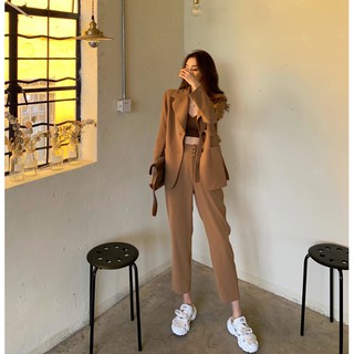 (Preorder) Autumn Suit Set Coat jacket n casual trousers/skirt womens