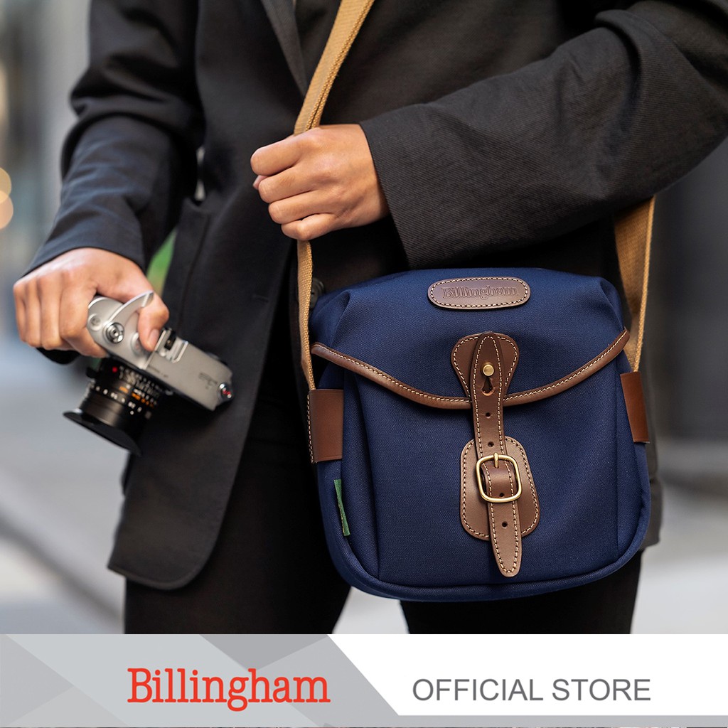 Billingham รุ่น Hadley Digital -Navy Canvas / Chocolate Leather