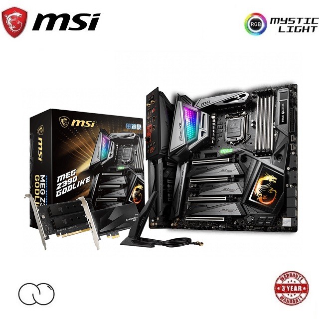 MSI Intel Z390 เมนบอร์ด ATX / MEG Z390 GODLIKE / MYSTIC LIGHT INFINITY RGB E ATX Mobo/Killer xTend W