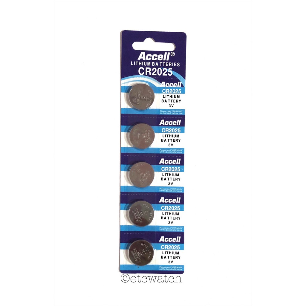 พร้อมส่ง> ถ่านกระดุม Accell CR2025 1แผง 5ก้อน แท้