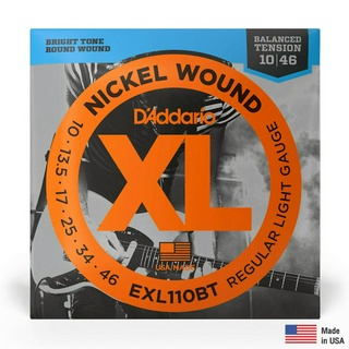 DAddario® EXL110BT สายกีตาร์ไฟฟ้า เบอร์ 10 วัสดุนิกเกิล (Balanced Tension Regular Light, 10 - 46) ** Made in USA **