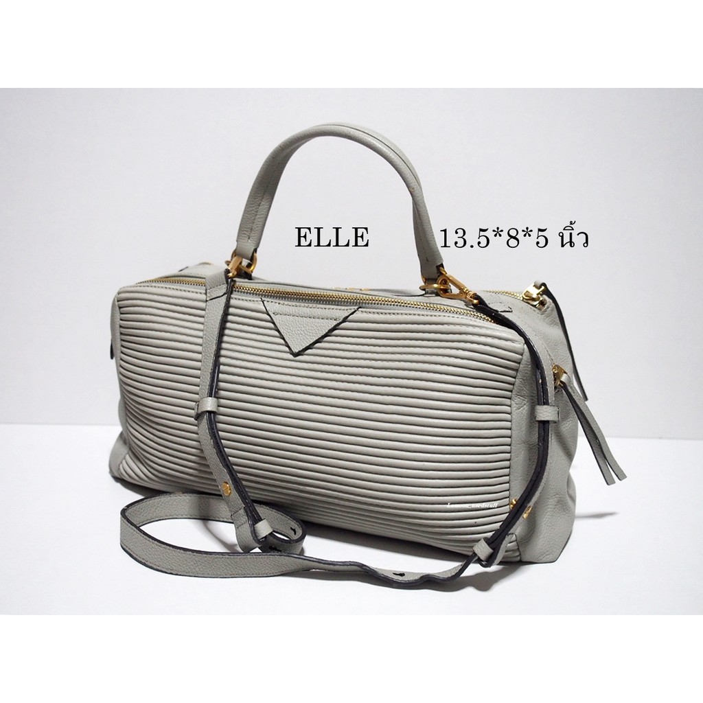 กระเป๋ามือสอง กระเป๋าหนังแท้ แบรนด์แท้ กระเป๋าสะพาย แบรนด์ Elle Paris  ดูตำหนิก่องซื้อนะคะ | Shopee Thailand