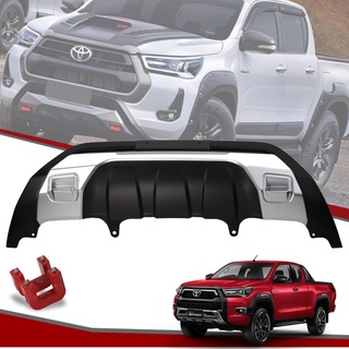 ครอบกันชนหน้า กันแคร้งหน้ารุ่น โตโยต้า ไฮลักซ์ รีโว่ ร็อคโค่ TOYOTA HILUX REVO ROCCO ปี 2020 - 2021 สีดำด้าน 1 ชิ้น