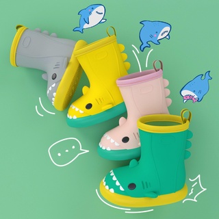 Children Rain Shoes Cartoon Cute 3D Shark for Boys Girls Waterproof EVA Rubber Non Slip Toddler Kids Rain Boots