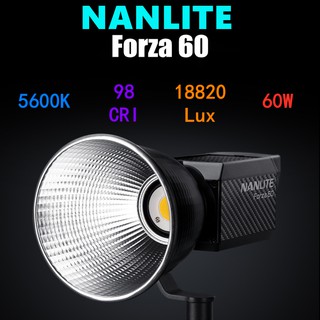 nanlite forza 60 led light 60 w 5600 k โคมไฟสปอร์ตไลท์สําหรับถ่ายภาพสตูดิโอ