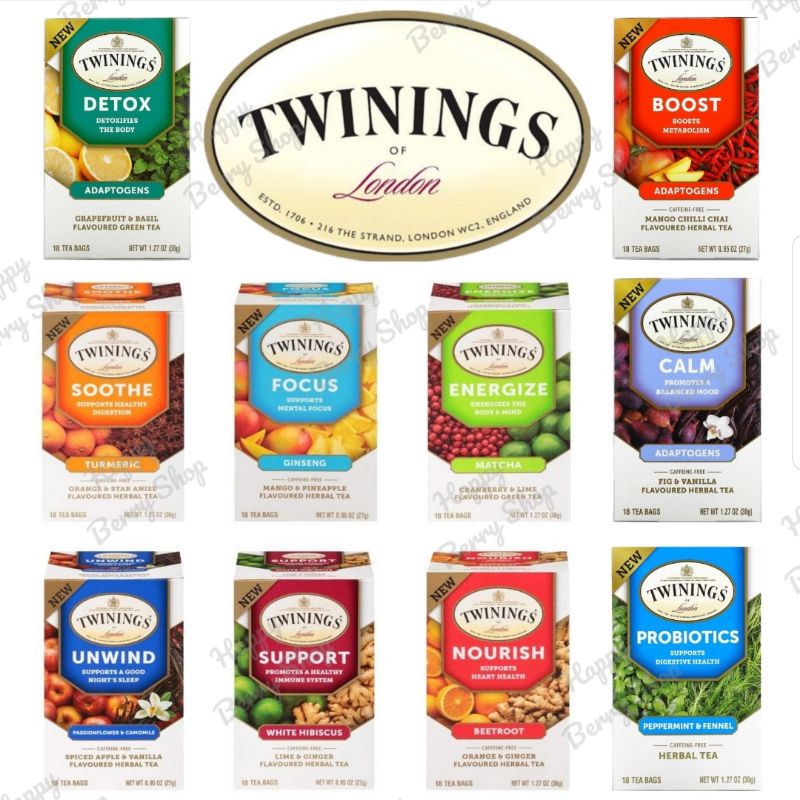 ชาทไวนิงส์ ⭐สูตรพิเศษ⭐ชาเพื่อสุขภาพ Twinings Superblends ชาอังกฤษ Twinings ชาสมุนไพร รสแปลกใหม่น่าลอง ขายแยกซองพร้อมส่ง🍵