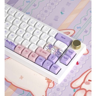 คีย์แคปกระต่าย คีย์แคปน่ารัก keycap Lavender rabbits PBT XDA Profile 144keys คีย์แคปคีย์บอร์ด