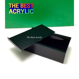 Thebest acrylic กล่องใส่ทิชชูสีดำแบบสี่เหลี่ยมผืนผ้า ขนาดยาว22.5x12.5x7 cm.