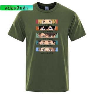 เสื้อยืดลําลอง แขนสั้น คอกลม พิมพ์ลายอนิเมะ Haikyuu สไตล์วินเทจ ระบายอากาศ สําหรับผู้ชาย