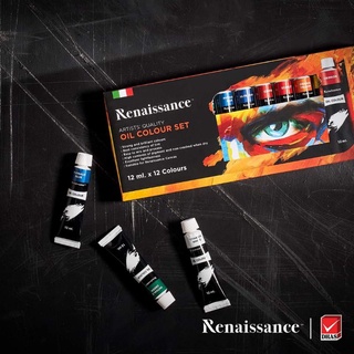 เรนาซองซ์ ชุดสีน้ำมัน 12 สี 12 มล. Oil Colour set