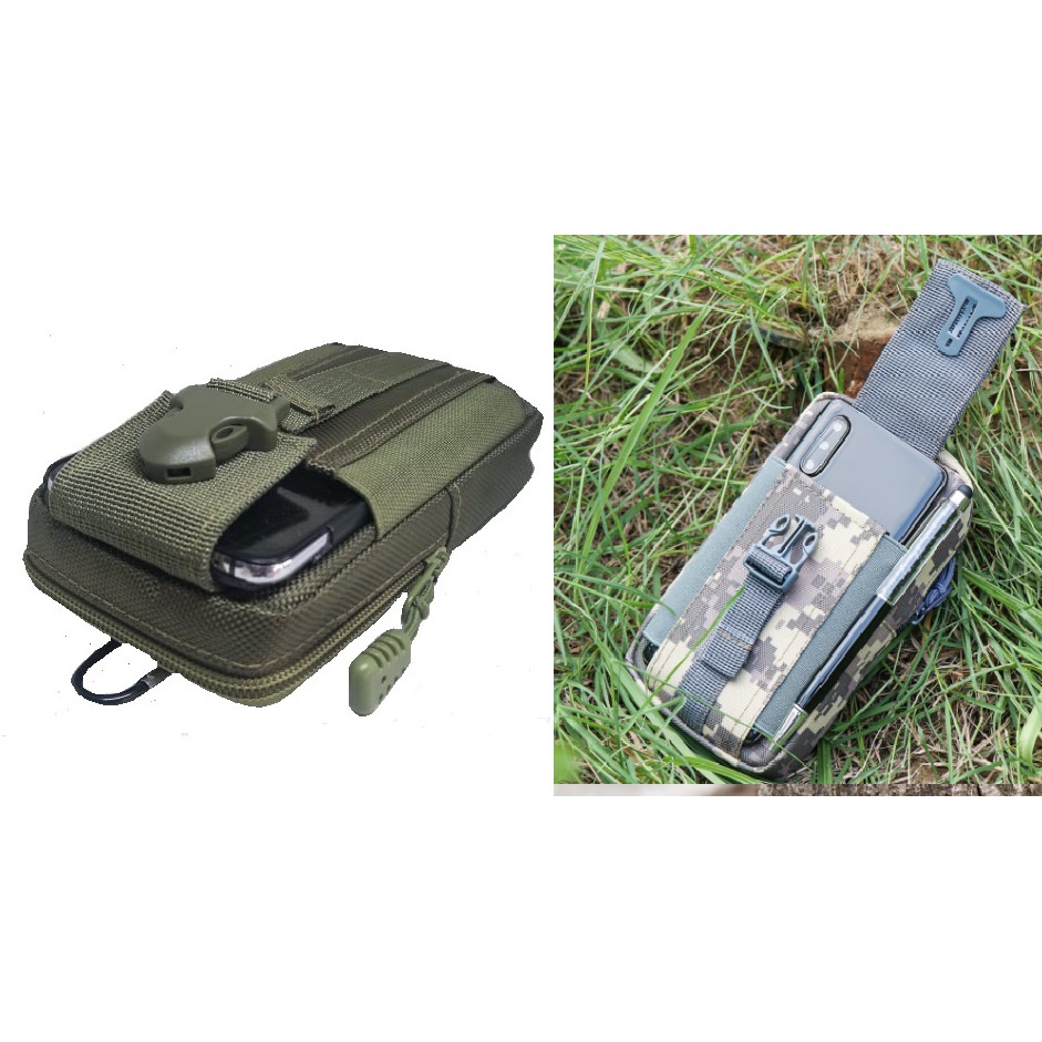 ยุทธวิธีกลางแจ้งเคสโทรศัพท์เข็มขัดเอว Molle กระเป๋า Molle กระเป๋าเก็บโดย Bushcraft Malaya