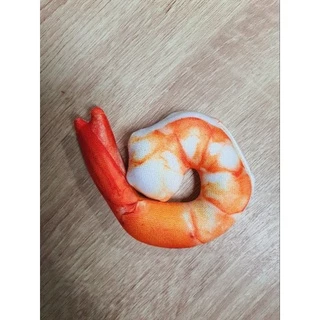 พวงกุญแจอาหาร กุ้งนึ่ง ทรงกลม ขนาด 13-14 ซม ของชำร่วย ของที่ระลึก ของแจกลูกค้า