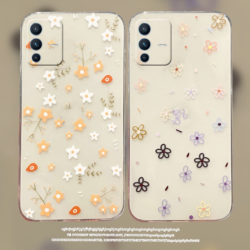2022 New เคส Phone Case VIVO V23 V23E Y76 X70 Pro 5G Romantic Small Flower Tpu Silicagel Softcase Transparent Cover VivoV23 5G Shockproof Casing เคสโทรศัพท์