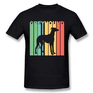 เสื้อยืดผ้าฝ้าย เสื้อยืด พิมพ์ลายสุนัข Grayhound สีสันสดใส แฟชั่นสําหรับผู้ชาย