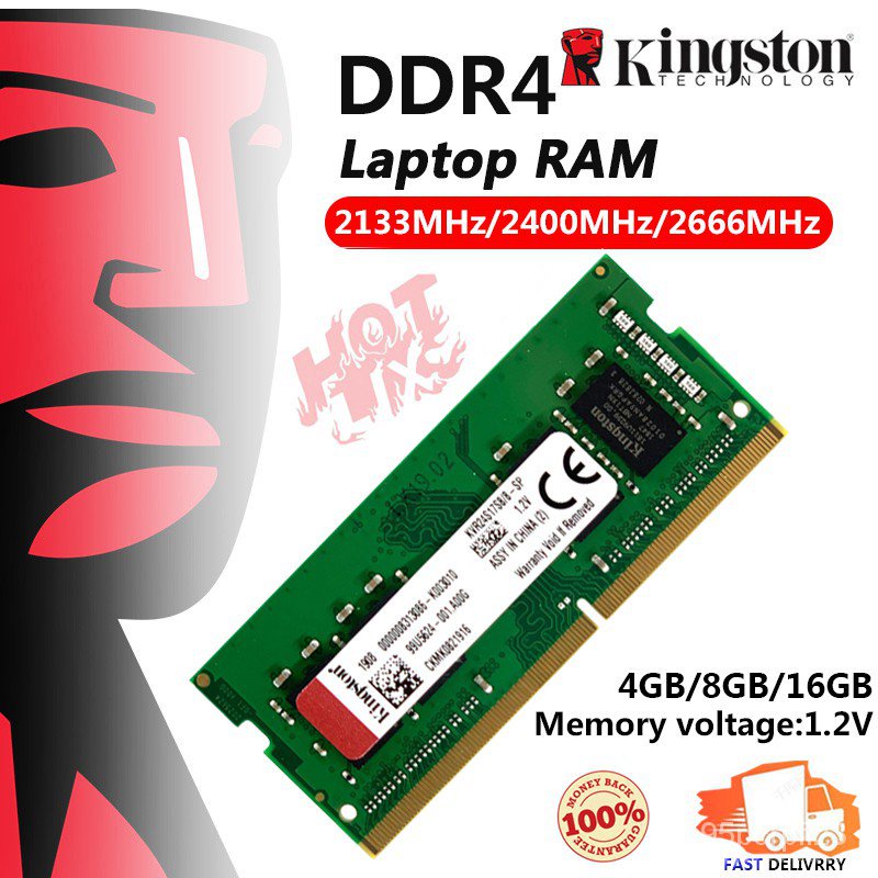 COD พร้อมส่ง Kingston Notebook Ram DDR4 4GB 8GB 16GB แรมโน้ตบุ๊ค 2133Mhz 2400Mhz 2666Mhz 3200Mhz 1.2V PC4 Sodimm หน่วยคว
