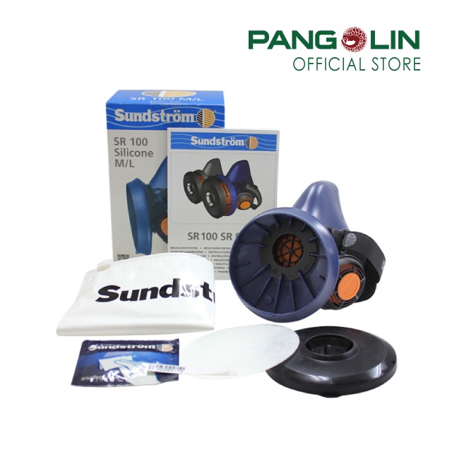 PANGOLIN (แพงโกลิน) Sundstrom หน้ากากครึ่งหน้าทางเดียว รุ่นMKH01-2(SR100) สีน้ำเงิน ไซส์ S/M-M/L *มีอะไหล่จำหน่าย