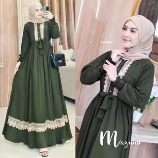 Gamis WANITA MAJUMI DRESS Material BABYDOLL FULL ชุดเดรสลูกไม้ LD 110 ซม. PB 138 ซม. อายุการใช้งานปุ่ม / ผู้หญิง เกมมิส เพื่อน ล่าสุด 2023 ชุดเดรส  ชุดเดรสพรีเมี่ยม แม็กซี่ ผู้หญิง JUMBO MODERN MUSLIM GAMIS