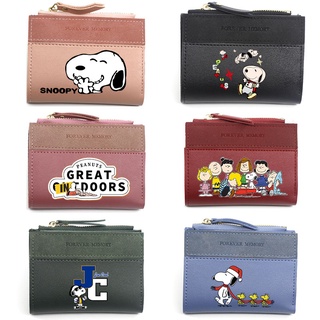 กระเป๋าสตางค์ใบสั้น ลายการ์ตูน Snoopy น่ารัก สำหรับผู้หญิง