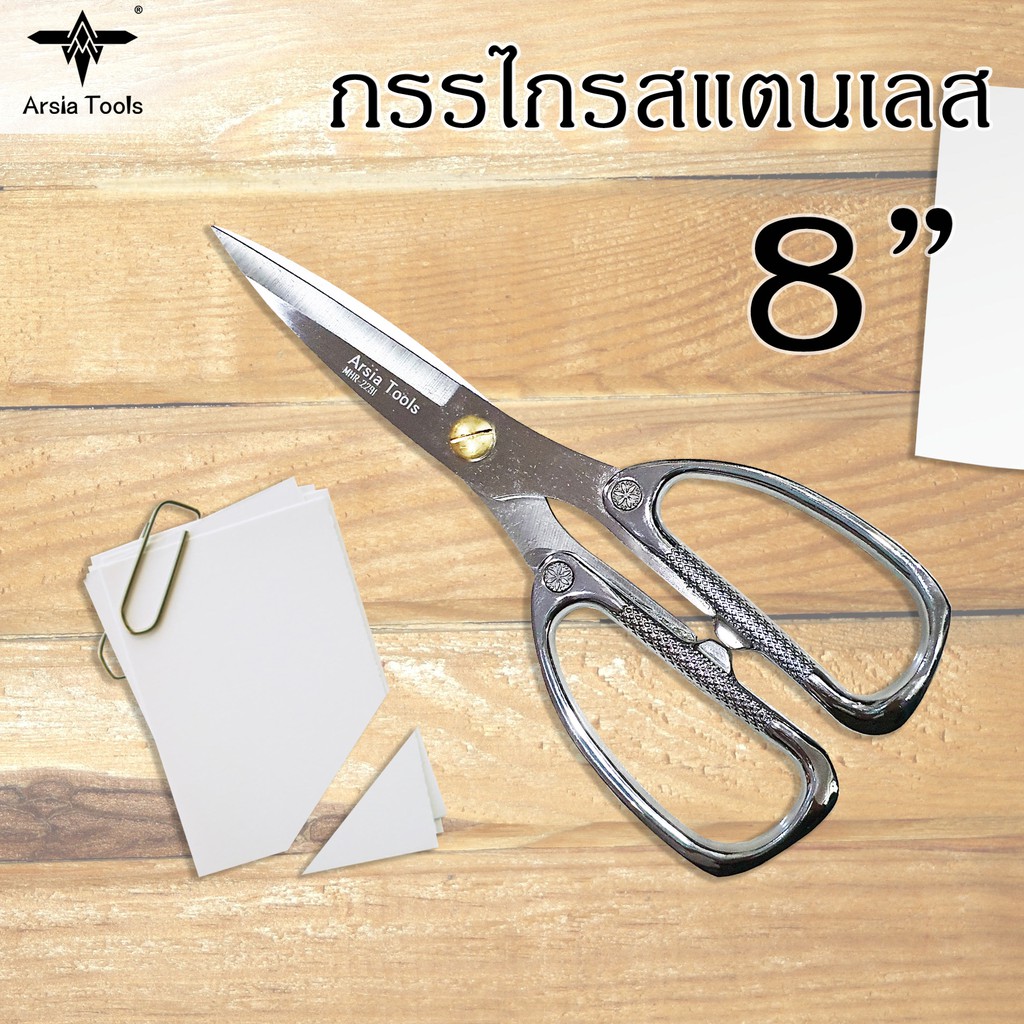 Arsia Tools กรรไกรสแตนเลส 8"