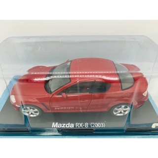 โมเดลรถ Mazda RX-8 2003 Red 1/24 Diecast Model Hachette Japanese