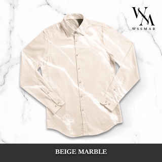 เสื้อเชิ้ตแขนยาวลายหินอ่อน(สีเบจ):Beige Marble Shirt (Long-sleeved)