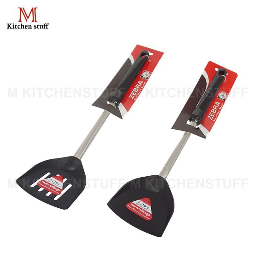 M KITCHEN ตะหลิว ตะหลิวไนลอน ตะหลิวเทฟล่อน ตราม้าลาย (C3)