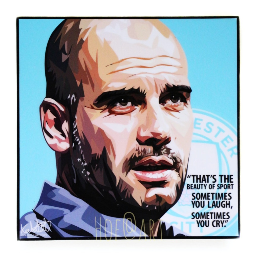 Pep Guardiola เป๊ป กวาร์ดิโอล่า โค้ช Manchester City แมนเชสเตอร์ซิตี้ รูปภาพ​ติด​ผนัง​ pop art ฟุตบอ