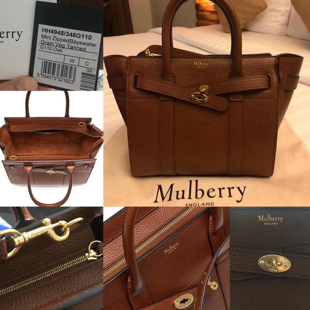 กระเป๋า หนังแท้ Mulberry Mini Zipped Bayswater