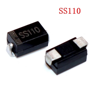 ( 50 ชิ้น ) Ss110 Smd Schottky Barrier ไดโอด 1 A 100 V Sma ( Do - 214 Ac ) 1 Amp 100 V