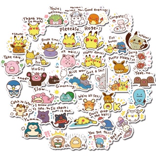 40pcs Cute Pokemon Cartoon Waterproof Scrapbook Stickers
