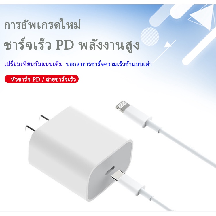 สายชาร์จ iPhone 18W 20W ไอโฟน ไอแพด หัวชาร์จiphone18w PD USB-C ของแท้ รับ รองรับรุ่น 12promax 12pro 