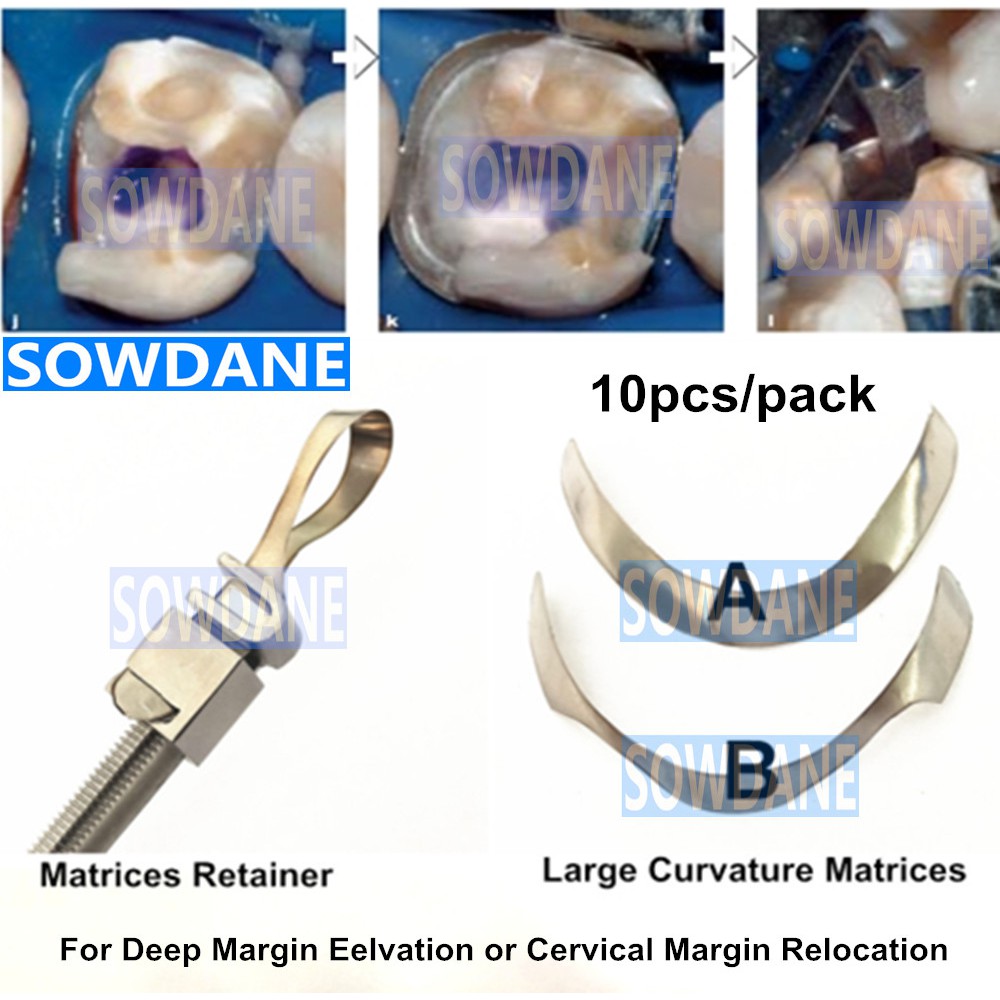 ทันตกรรม Tofflemire Matrix สําหรับ Deep Margin Elevation ทันตกรรมขนาดใหญ่ Curvature Matrices Retainer ส่วน Contoured Matrice