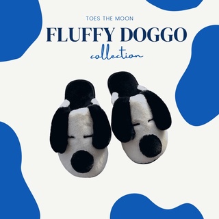 (พร้อมส่ง) Fluffy Doggo Slipper (Original) - รองเท้าสลิปเปอร์ขนปุยแบบปิดเท้า