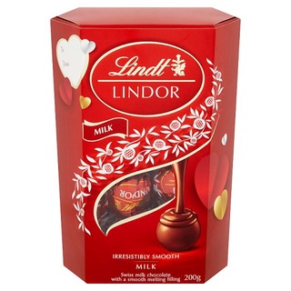 🔥ยอดนิยม!! ลินด์ ลินเดอร์ มิลค์ ขนมช็อกโกแลตนม 200กรัม Lindt Lindor Milk Swiss Milk Chocolate with a Smooth Melting Fill