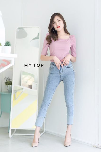 MY​TOP​💋Code: G191 เสื้อยืดแขนศอก แต่งสม๊อกแขน งานสวยน่ารักมากค่ะ - รูปที่ 3