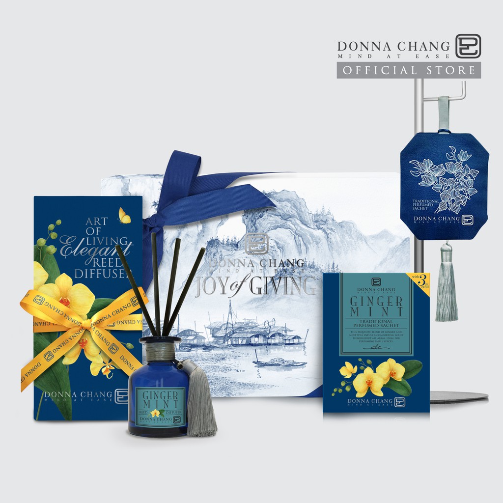 DONNA CHANG Ginger Mint Home Set II ดอนน่า แชง ก้านไม้หอมกระจายกลิ่น น้ำหอมปรับอากาศ ถุงหอมกระจายกลิ่น ถุงหอมใส่รถ